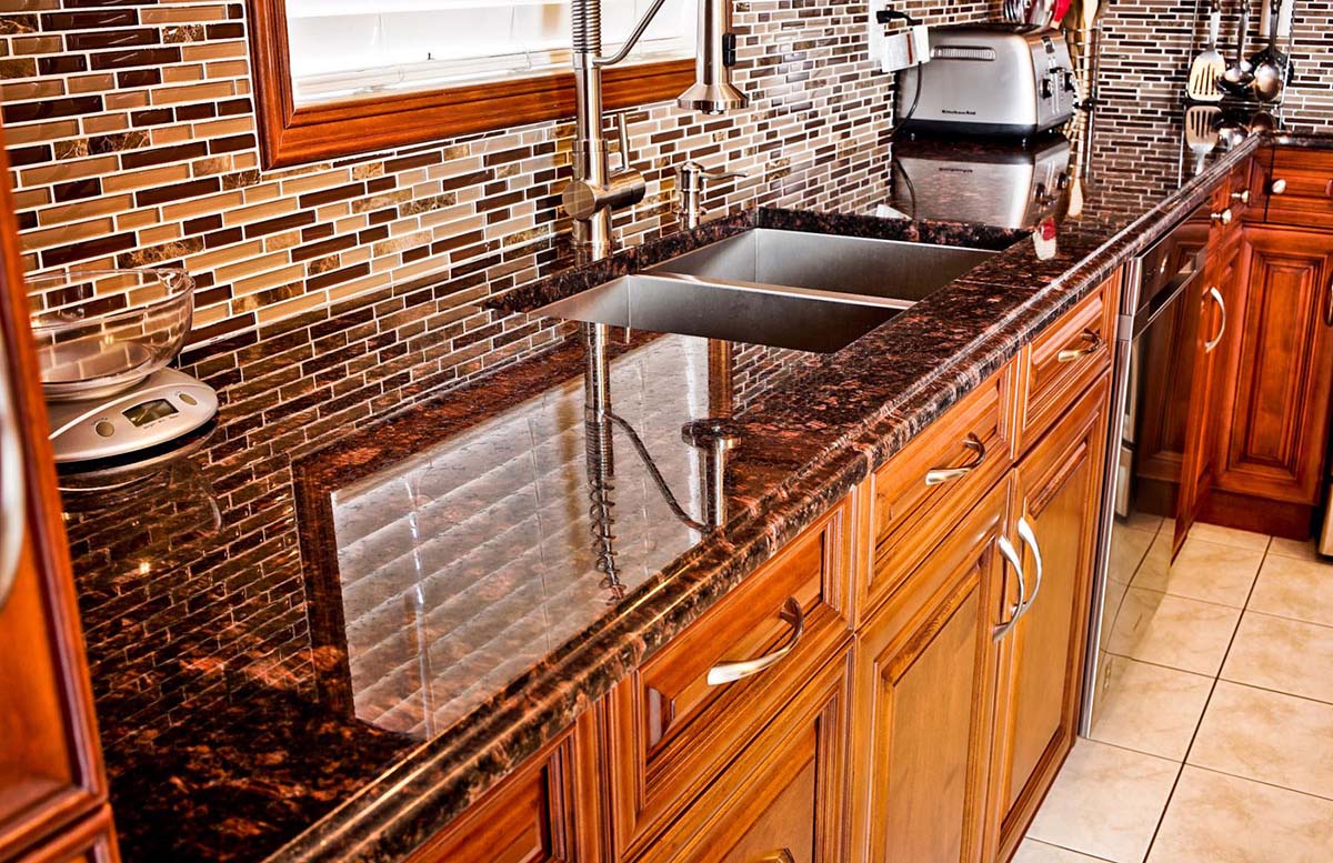 kitchen wall remodeling granite brown